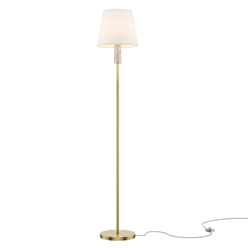 Напольный светильник Lira E27 Латунь Белый Серый в Рязани | Loft Concept 