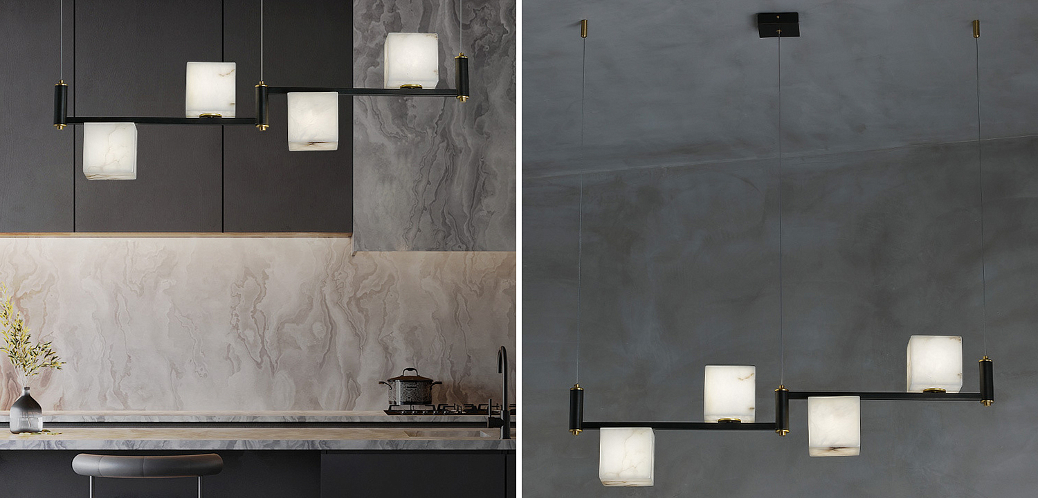 Люстра Marble Cubes Modern Light Chandelier 4 плафона Люстра Marble Cubes Modern Light Chandelier 4 плафона - Loft-Concept в Рязани
