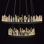 Люстра с двумя кольцами черного цвета с хрустальными элементами QUARTZ CRYSTAL варинант исполнения - 5 | Loft Concept в Рязани
