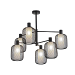 Люстра потолочная с абажурами из металлической сетки Loft Grid Pendant Gold варинант исполнения - 4 | Loft Concept в Рязани