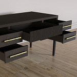 Большой Рабочий стол Primo с 5 выдвижными ящиками Темный орех варинант исполнения - 5 | Loft Concept в Рязани