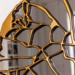 Зеркало кругле в декоративной раме золотого цвета Golden Ratio варинант исполнения - 2 | Loft Concept в Рязани