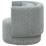 Дизайнерское мягкое кресло с круглой мягкой спинкой в голубой пестрой обивке Roux Round Armchair варинант исполнения - 2 | Loft Concept в Рязани