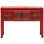 Деревянная консоль в китайском стиле с ящиками и дверцами красная Chinese Console Table варинант исполнения - 1 | Loft Concept в Рязани