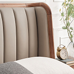Кровать двуспальная с мягким изголовьем Moon Walnut Bed варинант исполнения - 6 | Loft Concept в Рязани
