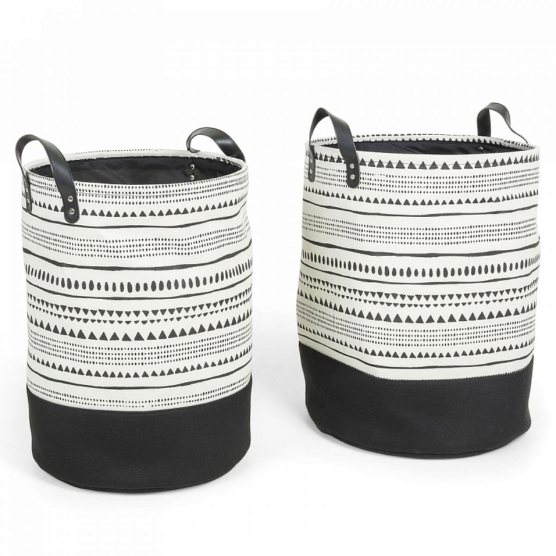 Комплект корзин Black and White Wedges Черно-белый Комплект корзин Black and White Wedges Черно-белый в Рязани | Loft Concept