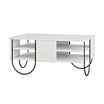 Стол журнальный прямоугольной формы с 2-мя полками белого цвета NORFOLK WHITE варинант исполнения - 1 | Loft Concept в Рязани