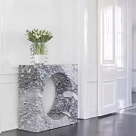 Дизайнерский журнальный стол квадратной формы с круглой нишей Guxawar варинант исполнения - 2 | Loft Concept в Рязани