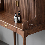 Туалетный стол деревянный с ящиком и зеркалом Moon Walnut Furniture варинант исполнения - 4 | Loft Concept в Рязани