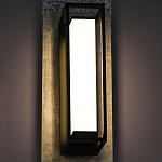 Уличный настенный светильник прямоугольный с чёрной рамкой Geometric Glow варинант исполнения - 2 | Loft Concept в Рязани