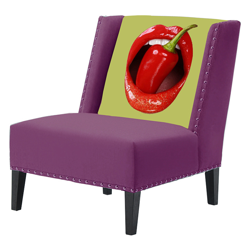 FUN Armchair "Chili Pepper" Purple Дизайнерское кресло с цветным принтом Баклажан FUN Armchair "Chili Pepper" Purple Дизайнерское кресло с цветным принтом Баклажан в Рязани | Loft Concept