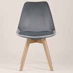 Стул с мягким велюровым сиденьем Arvika Grey варинант исполнения - 3 | Loft Concept в Рязани