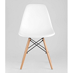 Пластиковый стул на ножках из массива бука Eames White  варинант исполнения - 4 | Loft Concept в Рязани