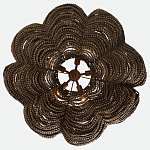 Круглая люстра волнистой формы с декором из круглых деревянных бусин коричневая Brown Wooden Beads Chandelier варинант исполнения - 2 | Loft Concept в Рязани