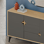 Комод цвета древесины с 3-мя дверцами и выдвижным ящиком темно-серого цвета SPARK CONSOLE OAK ANTHRACITE варинант исполнения - 3 | Loft Concept в Рязани