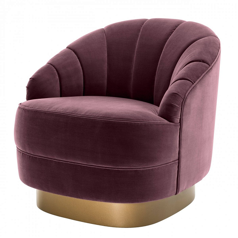 Кресло Eichholtz Chair Hadley Purple Сливовый матовое золото Кресло Eichholtz Chair Hadley Purple Сливовый матовое золото в Рязани | Loft Concept