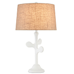 Настольная лампа с белым каркасом и тканевым абажуром Natural Stems варинант исполнения - 1 | Loft Concept в Рязани