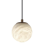 Подвесной светильник с шарообразным плафоном из белого алебастра Cryptocrystalline Stone варинант исполнения - 1 | Loft Concept в Рязани