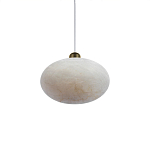 Подвесной светильник с плафоном в виде эллипса из белого алебастра Cryptocrystalline Stone варинант исполнения - 3 | Loft Concept в Рязани