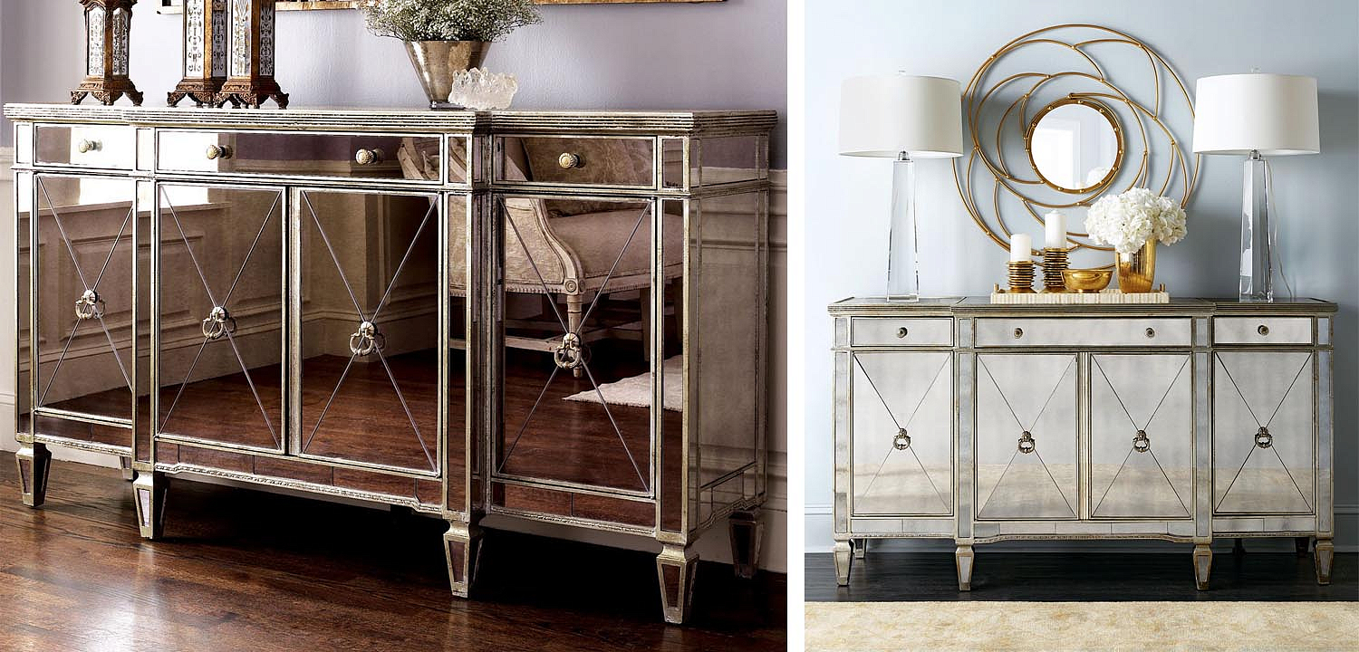 Комод зеркальный Celso Mirrored Chest of drawers 3 ящика и 4 дверцы Комод зеркальный Celso Mirrored Chest of drawers 3 ящика и 4 дверцы - Loft-Concept в Рязани