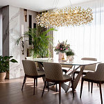 Линейная люстра с хрустальными подвесками Fairytree Gold Crystal Linear Chandelier 14 варинант исполнения - 2 | Loft Concept в Рязани