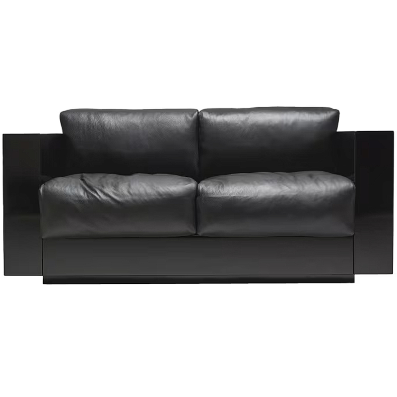 Дизайнерский кожаный диван черный Poltronova Saratoga Sofa Черный Дизайнерский кожаный диван черный Poltronova Saratoga Sofa Черный в Рязани | Loft Concept