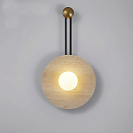 Бра круглое с каменным основанием и плафоном из стекла в форме шара Shaw Marble Lighting варинант исполнения - 4 | Loft Concept в Рязани