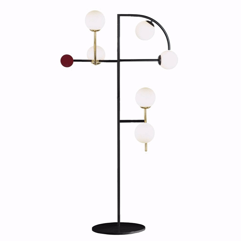 Торшер HELIO FLOOR LIGHT Черный Белый Латунь Красный Торшер HELIO FLOOR LIGHT Черный Белый Латунь Красный в Рязани | Loft Concept