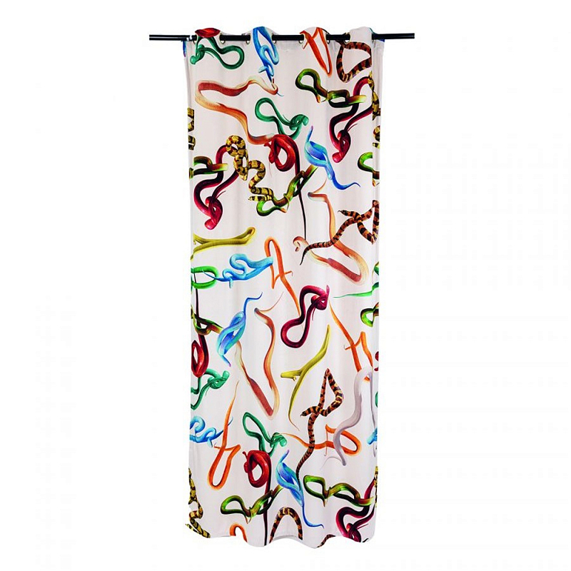 Штора Seletti Snakes White Белый Мульти Штора Seletti Snakes White Белый Мульти в Рязани | Loft Concept