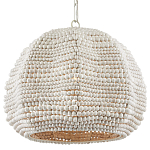 Подвесной светильник в форме купола с декором из круглых деревянных бусин White Wooden Beads Chandelier варинант исполнения - 2 | Loft Concept в Рязани