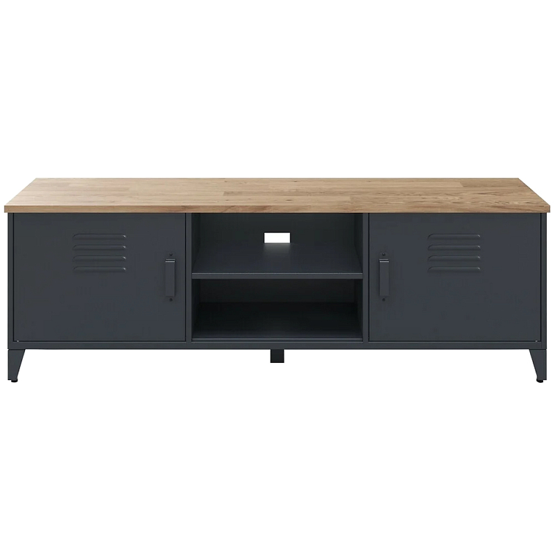 ТВ-тумба из металла и столешницей из массива дуба Metal Wood TV-Stand Светлый дуб Серый ТВ-тумба из металла и столешницей из массива дуба Metal Wood TV-Stand Светлый дуб Серый в Рязани | Loft Concept