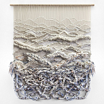 Дизайнерское современное текстильное панно Жемчуг варинант исполнения - 2 | Loft Concept в Рязани