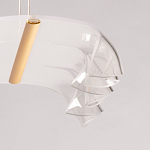 Люстра линейная с 3-мя белыми волнистыми плафонами Wave Line варинант исполнения - 10 | Loft Concept в Рязани