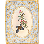 Декоративный постер с изображением птиц в раме с рельефным растительным узором Blooming Birds Poster варинант исполнения - 11 | Loft Concept в Рязани