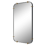 Зеркало настенное в черной металлической раме Mirror Cardinal варинант исполнения - 1 | Loft Concept в Рязани