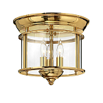 Потолочный светильник в форме фонаря с прозрачным цилиндрическим плафоном и тремя лампами в форме свечей Hinkley варинант исполнения - 5 | Loft Concept в Рязани