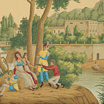 Обои ручная роспись Views of Italy Crepuscule варинант исполнения - 1 | Loft Concept в Рязани