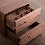 Прикроватный столик деревянный с 2-мя ящиками Moon Walnut Furniture варинант исполнения - 5 | Loft Concept в Рязани