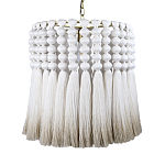 Подвесной светильник круглый плетеный с белой бахромой Braided Bundle of Ears варинант исполнения - 1 | Loft Concept в Рязани