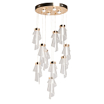 Люстра каскадная с 10-ю прозрачными плафонами Wave Line варинант исполнения - 2 | Loft Concept в Рязани