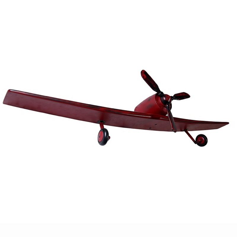 Полка книжная красная в виде самолёта в стиле лофт FLY Красный в Рязани | Loft Concept 