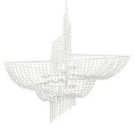 Люстра белая в форме спирали с декором из круглых деревянных бусин White Wooden Beads варинант исполнения - 3 | Loft Concept в Рязани