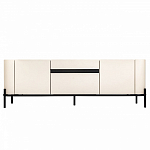 ТВ-тумба белая с чёрной столешницей с 2-мя дверками и ящиком San Marco варинант исполнения - 3 | Loft Concept в Рязани