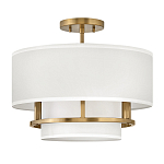 Потолочный светильник с двухслойным белым текстильным абажуром Hinkley варинант исполнения - 14 | Loft Concept в Рязани