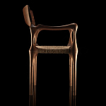 Стул из Ореха с плетеным сидением Kronos Dining Chair Brown варинант исполнения - 3 | Loft Concept в Рязани