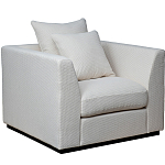 Дизайнерское кресло мягкое с обивкой из рогожки кремового цвета Decoration of Everything варинант исполнения - 1 | Loft Concept в Рязани