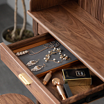 Туалетный стол деревянный с ящиком и зеркалом Moon Walnut Furniture варинант исполнения - 6 | Loft Concept в Рязани