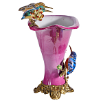 Ваза розового цвета из фарфора с птичкми и цветущими ветвями Garden of Eden варинант исполнения - 3 | Loft Concept в Рязани