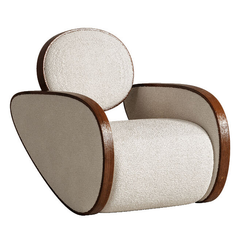 Кресло Nautilus White Белый Коричневый в Рязани | Loft Concept 