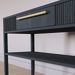 Дизайнерская Консоль с полкой и ящиком Primo Черный дуб варинант исполнения - 4 | Loft Concept в Рязани